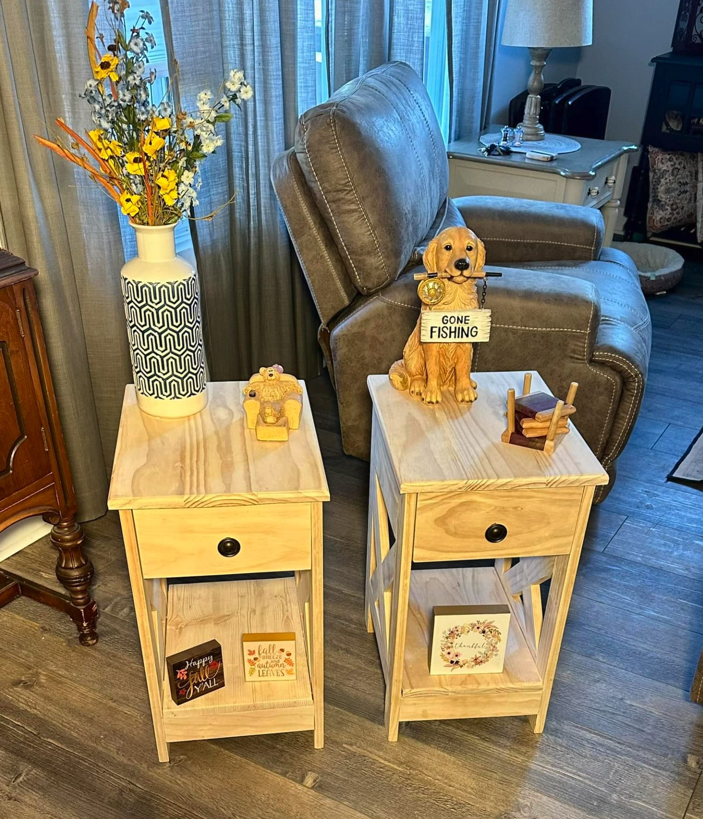 Handcrafted End Tables with Drawer